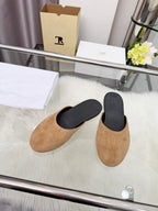 The Row Sleeper Two Slippers Beige Suede 707571