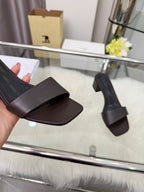 The Row New Chocolate Slide Coffee Lambskin 707565