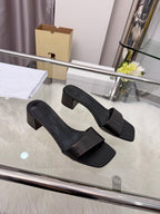 The Row New Chocolate Slide Black Lambskin 707567