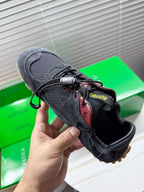 BV Orbit Flash Sneaker Black Suede & Nylon Lace-Up 609403