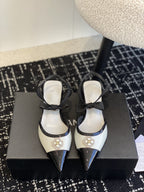 slingbacks 45 white black patent calfskin