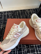 LP x NB 990v6 Sneaker 45mm dark grey dark pink calfskin and mesh fabric