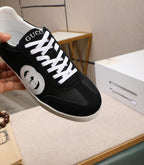 GG Men's G75 Sneaker Black White Mesh Suede 477879