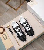 GG Men's G75 Sneaker Black White Mesh Suede 477879