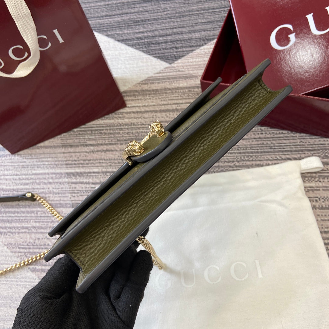 GG Dionysus Chain bag 20cm Green Grained Leather 339610