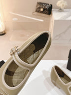 mary janes olive calfskin