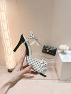 cc slingbacks sandal flower 85 white black calfskin