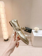 CC MARY JANES GOLD METALIC CALFSKIN LIGHT GOLD METALIC