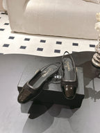 cc 2024k slingback 30mm black suede pattern calfskin 237503