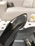 cc 2024k slingback 30mm black pattern calfskin 237500