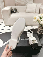 cc 25p mary jane white lambskin black grosgrain 237514
