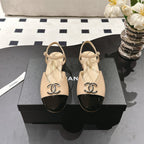 cc 25p mary jane beige lambskin black pattern 237516