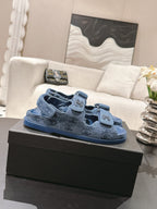 CC 25 Dad Deals Sandals Demin Blue Demin Fabric 237563