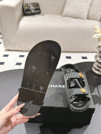 cc 25p dad sandal black colorful tweed 237566