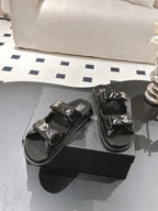 cc 25p dad mule sandal black leather 237571