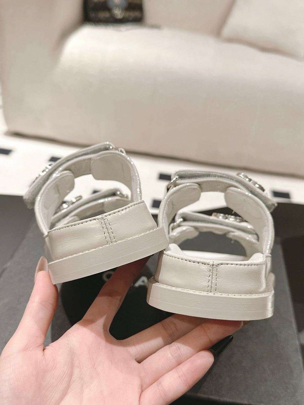 cc 25p dad mule sandal grey leather 237574