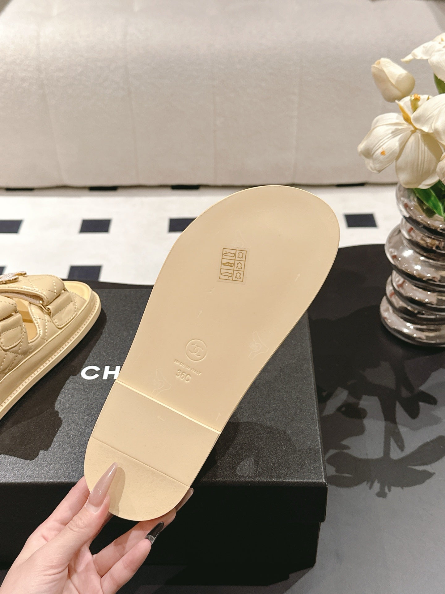 CC 25 Dad Sandal Mule Yellow Pastel Patent Leather 237582