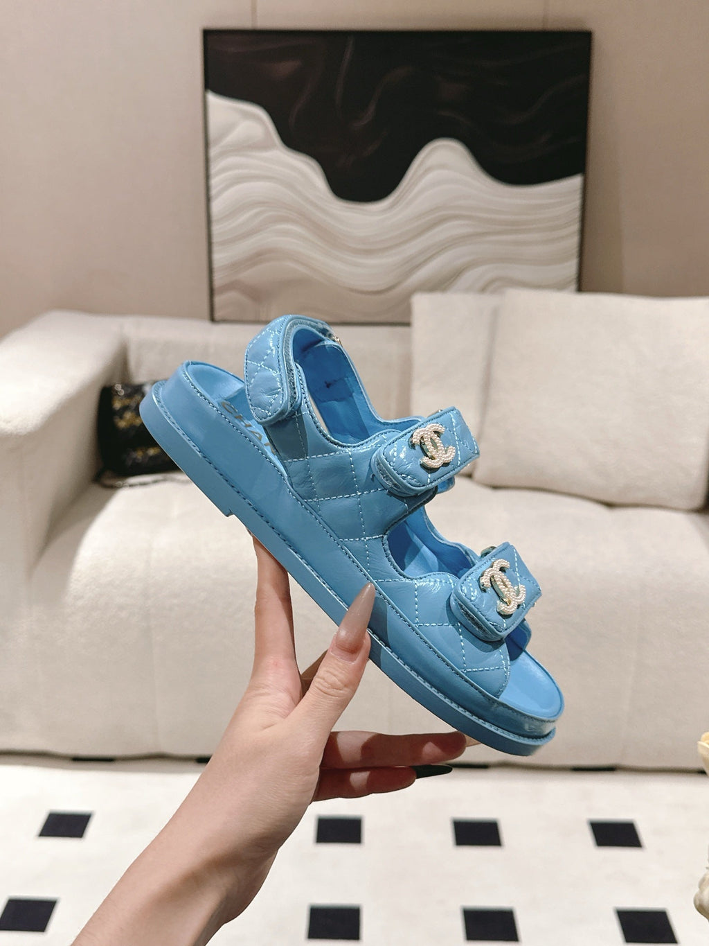 CC 25 Dad Deals Sandals Sky Blue Patent Leather 237588