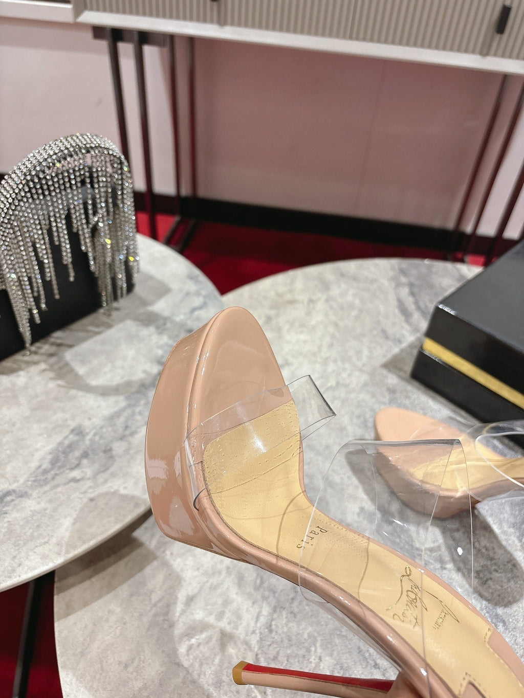 CL Just Nothing Alta 150mm Blush Patent Calfskin