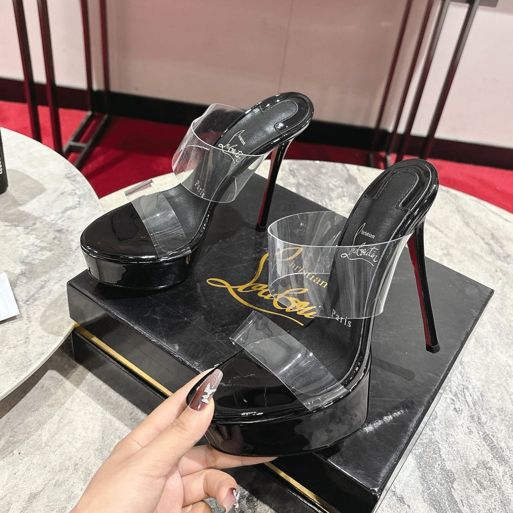 CL Just Nothing Alta 150mm Black Patent Calfskin