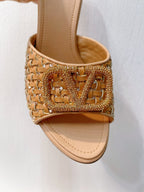 VT High Heeled Sandals Pure Brown Sheepskin 292789