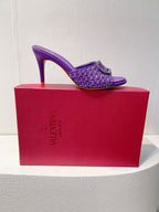 VT High Heeled Sandals Purple Sheepskin 292792