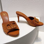 VT High Heeled Sandals Brown Sheepskin 292794