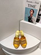 VT High Heeled Sandals Gold Sheepskin 292795