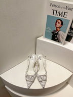 VT High Heeled Slingbacks White Sheepskin 292800