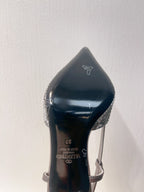 VT High Heeled Slingbacks Gray Sheepskin 292815