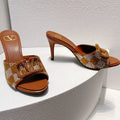 VT High Heeled Sandals Russet Sheepskin 292837