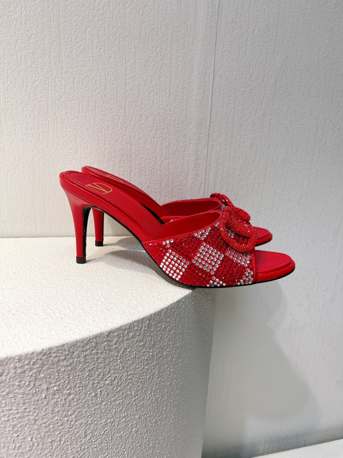 VT High Heeled Sandals Cherry Red Sheepskin 292838