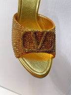 VT High Heeled Sandals Gold Sheepskin 292843