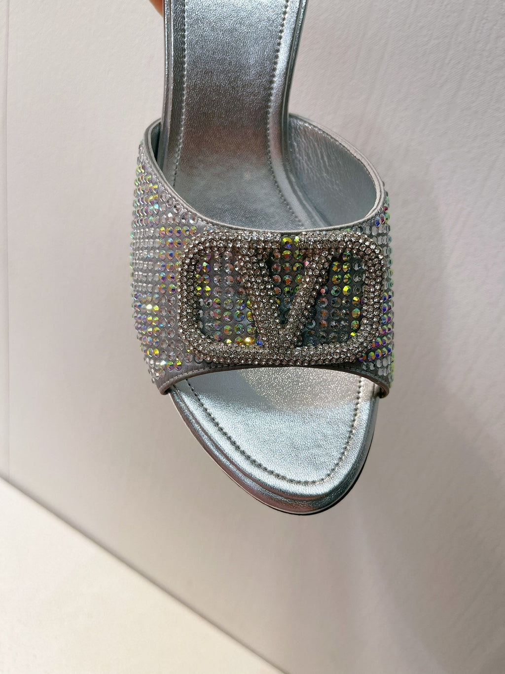 VT High Heeled Sandals Silver Sheepskin 292844