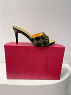 VT High Heeled Sandals Gold mix Black Sheepskin 292846