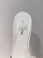 VT Moon Slides in Leather White Cowhide 292858