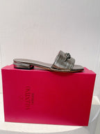 VT Moon Slides in Leather Gray Cowhide 292864