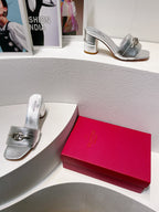 VT Leather Mules Silver Cowhide 292874