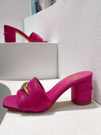 VT Leather Mules Pink Cowhide 292876
