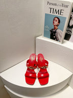 VT Heeled Sandal Red Cowhide 292879