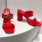 VT Heeled Sandal Red Cowhide 292879