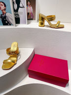 VT Heeled Sandal Gold Cowhide 292882