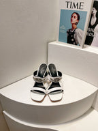 VT Heeled Sandal White Cowhide 292886