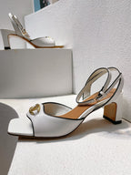 VT Sandals Heels 50mm White Cowhide 292768