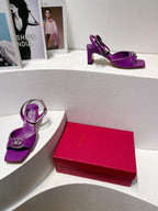 VT Sandals Heels 50mm Purple Cowhide 292771