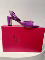 VT Sandals Heels 50mm Purple Cowhide 292771