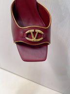 VT Sandals Heels 70mm Ruby Red Cowhide 292779