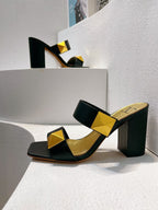 VT One Stud Leather Sandals Black Cowhide 292887