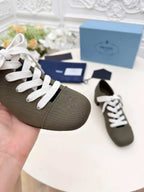 Prada 25 Mary Jane Shoes 55mm Dark Olive Fabric 564185