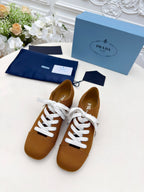 Prada 25 Mary Jane Shoes 55mm Chestnut Brown Fabric 564186